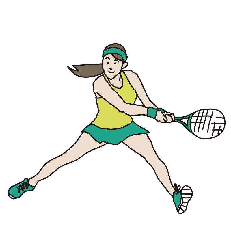 テニスをする女性（カラー）