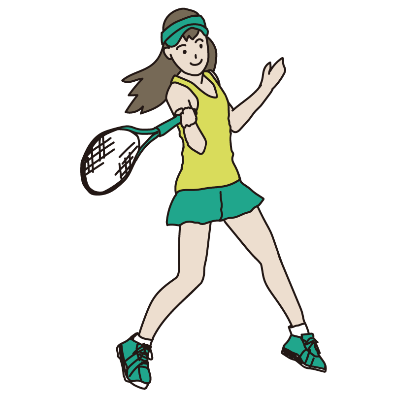 テニスをする女性２（カラー）