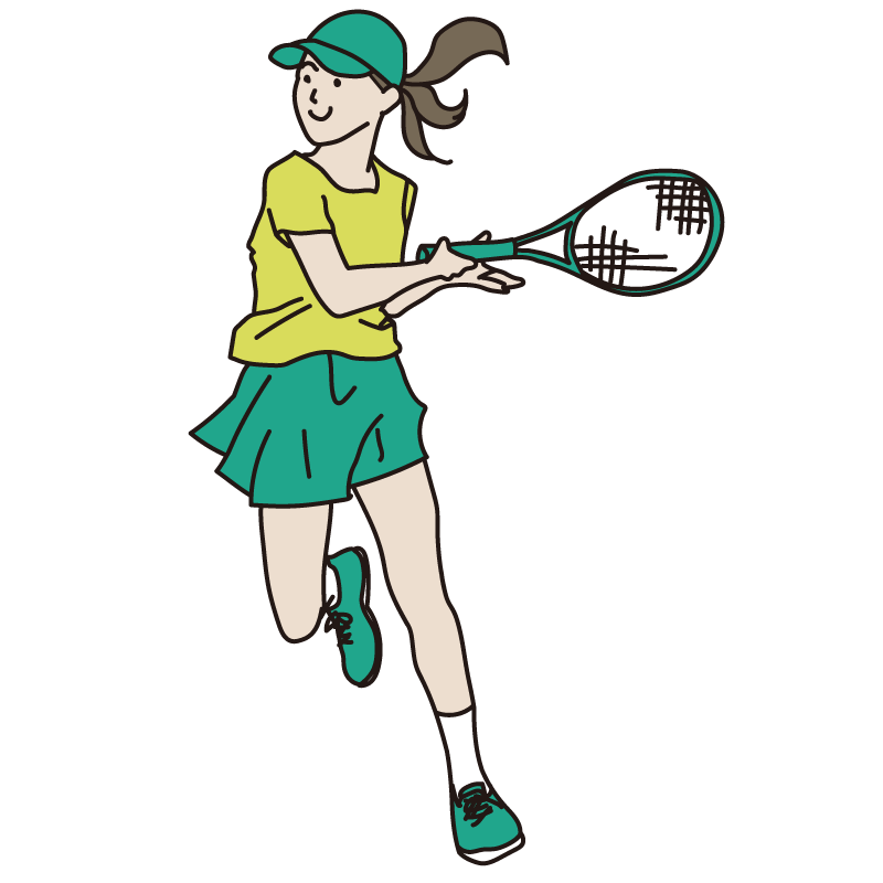 テニスをする女性３（カラー）