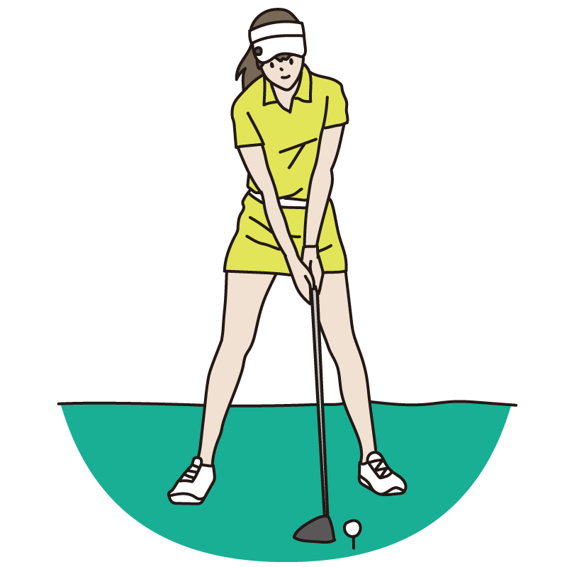 ゴルフをする女性１（カラー）