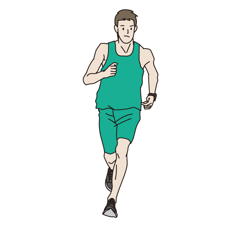 マラソンをする男性（カラー）